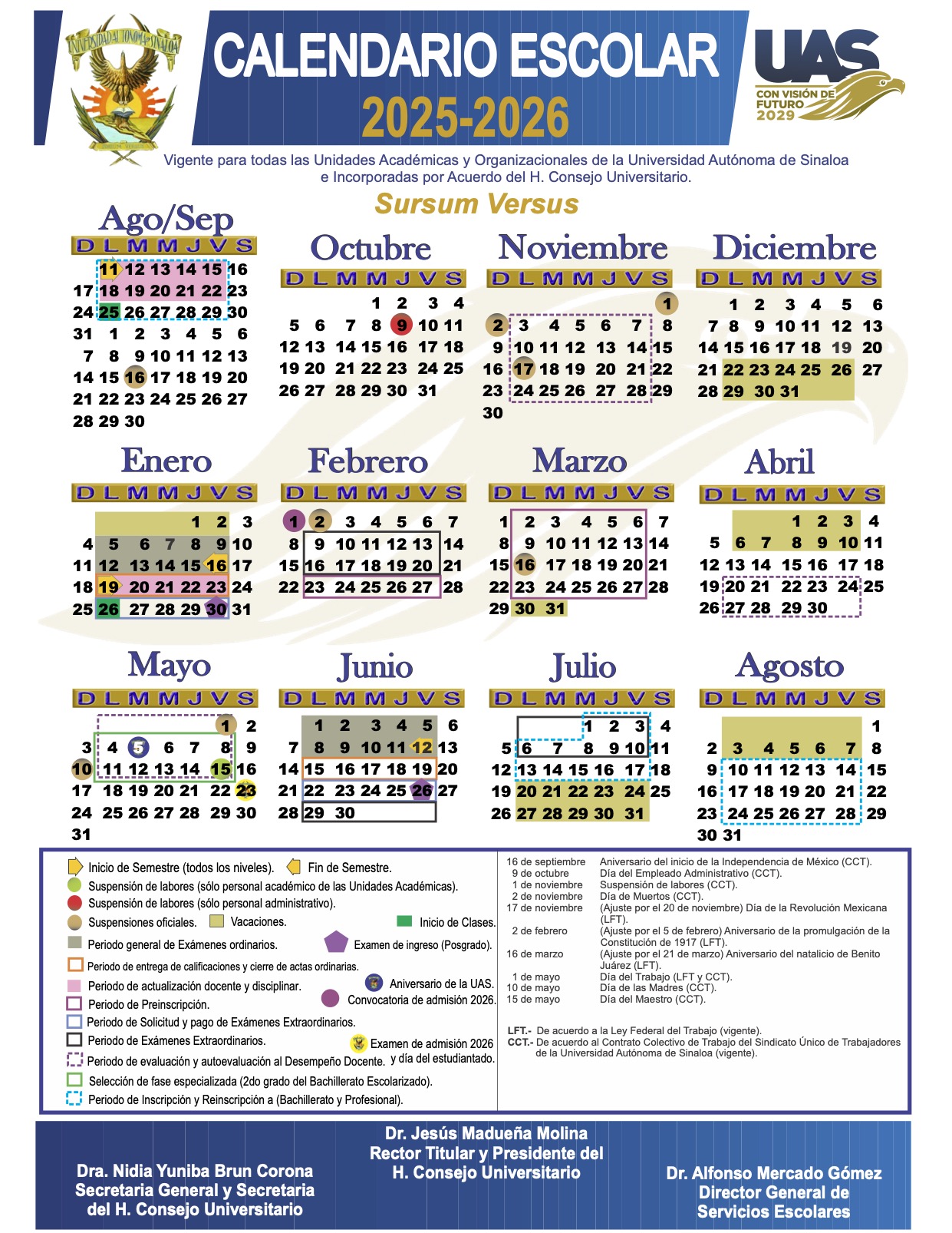 Calendario escolar 2025-2026
